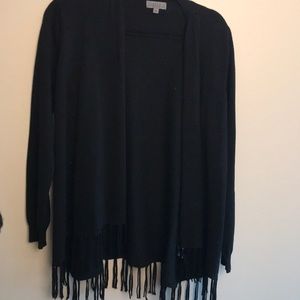 Black cardigan with tassels